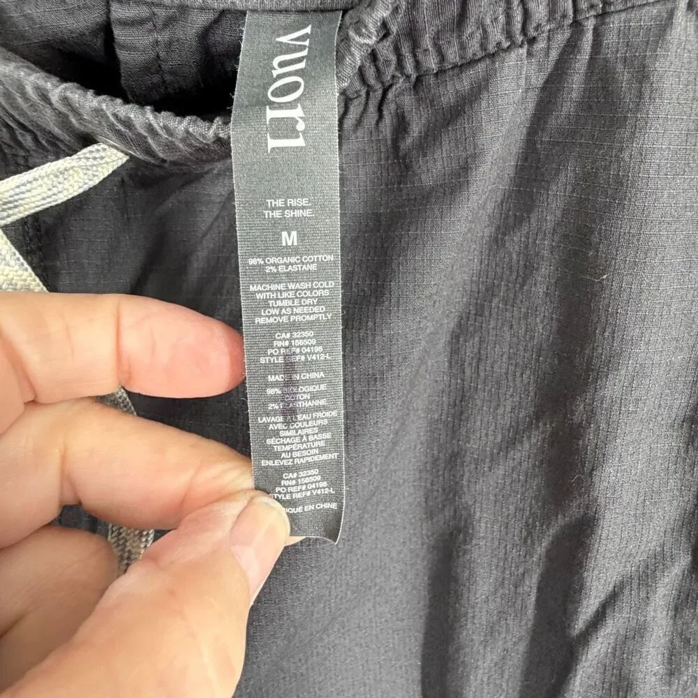 Vuori Charcoal Gray Ripstop Drawstring Outdoor Hiking Climber Pants Size Medium